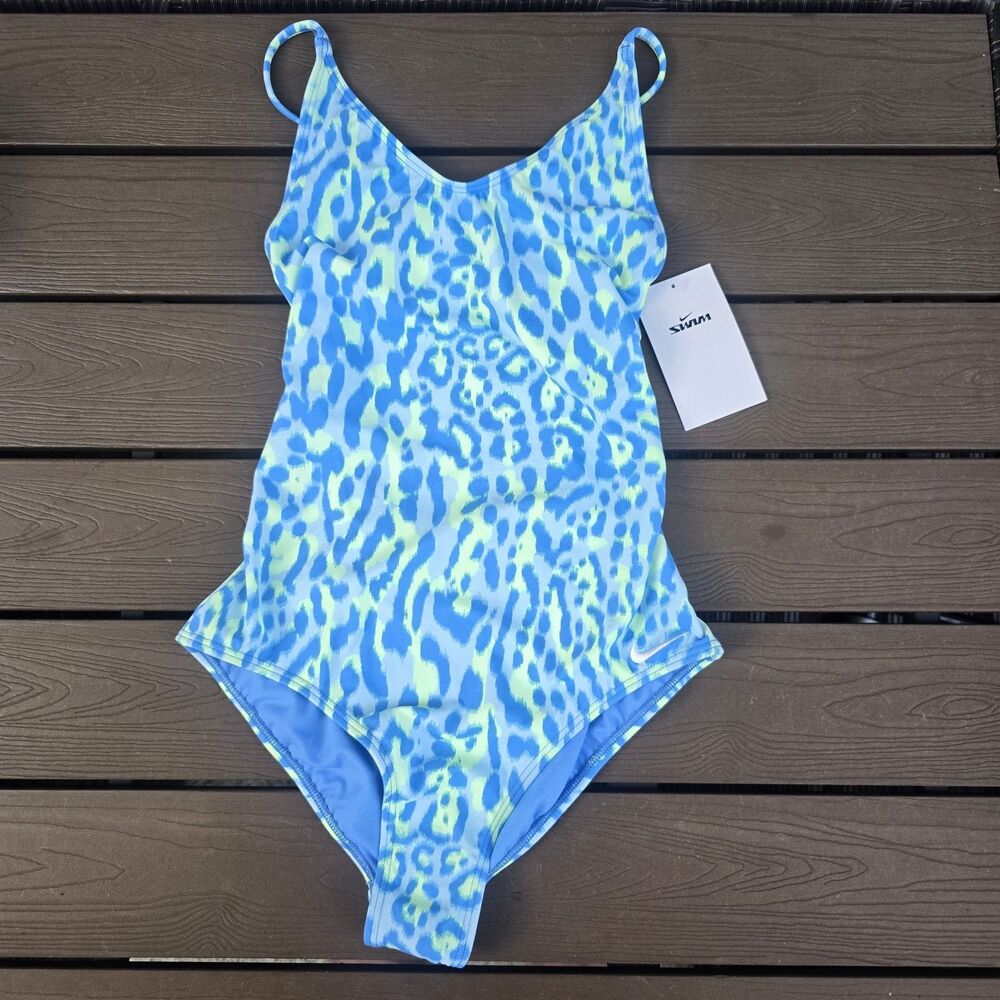 Nike Girls Wild Lace Up One Piece Swimsuits – University Blue - Size L NEW